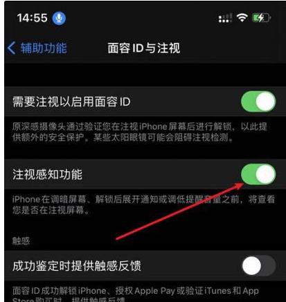 巴塘苹果14维修网点分享iPhone14注视感知功能有什么用 